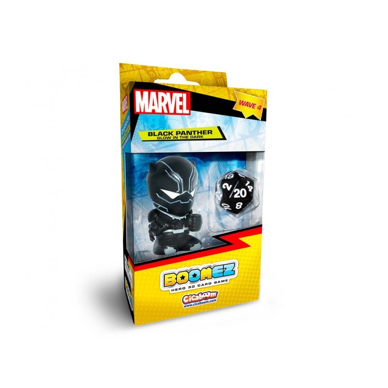 ACTION FIGURE MARVEL BOOMEZ WAVE 4 BLACK PANTHER GLOW IN THE DARK - 4.5CM, BOXED EDITION ACTION FIGURE MARVEL BOOMEZ WAVE 4 BLACK PANTHER GLOW IN THE DARK - 4.5CM, BOXED EDITION