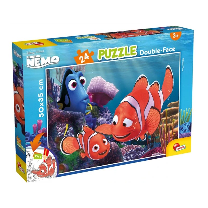 PUZZLE LISCIANI DISNEY NEMO - 24 PEZZI, DOUBLE-FACE