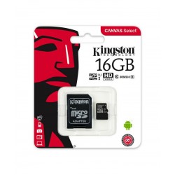 MEMORY CARD KINGSTON MICROSD SDCS/16 GB - ADATTATORE