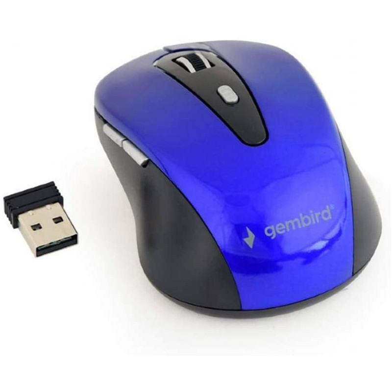 MOUSE GEMBIRD WIRELESS BLU NERO USB OTTICO MUSW-6B-01-B