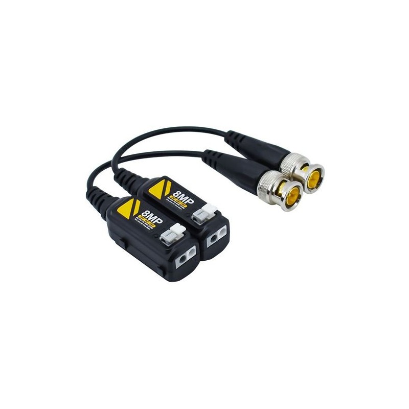 VIDEO BALUN CON CAVETTO PER TELECAMERE AHD/HDTVI/HDCVI - 2 PZ