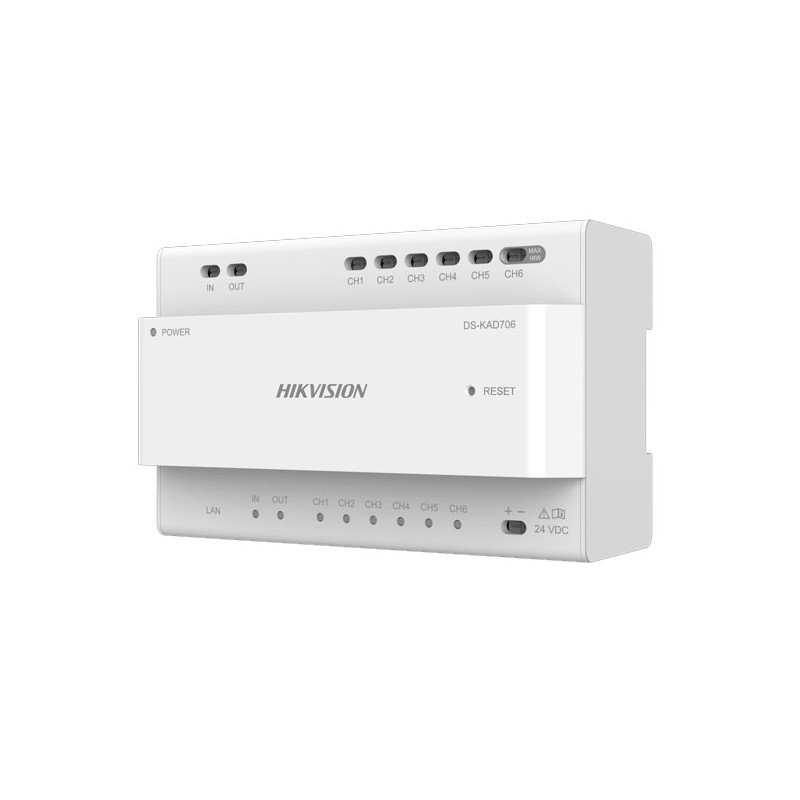 CONCENTRATORE AUDIO/VIDEO VIDEOCITOFONO HIKVISION DUE FILI DS-KAD706-S - COLLEGAMENTO CON DS-KAD706