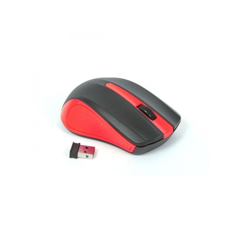 MOUSE OMEGA WIRELESS ROSSO NERO USB OTTICO OM0419R