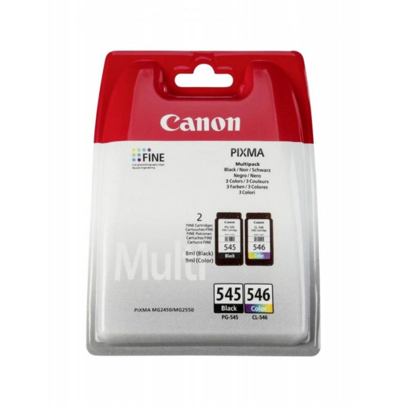 MULTIPACK CANON PG-545 NERO E CL-546 COLORE ORIGINALE