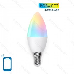 LAMPADINA AIGOSTAR SMART WIFI - LED 5W, C37, E14, RGB, CCT, COMPATIBILE CON ALEXA E GOOGLE HOME
