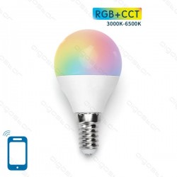 LAMPADINA AIGOSTAR SMART WIFI - LED 5W, G45, E14, RGB, CCT, COMPATIBILE CON ALEXA E GOOGLE HOME
