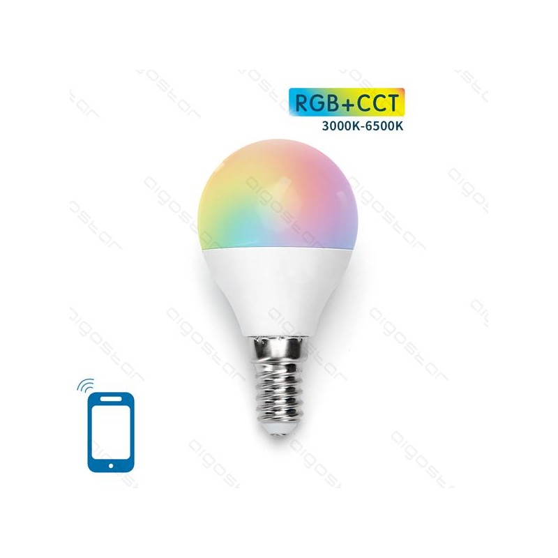 2 LAMPADINE LED E 14 5 W G 45 SMART WIFI RGB COMPATIBILI  ECHO ALEXA  GOOGLE HOME AIGOSTAR - ILLUMINAZIONE