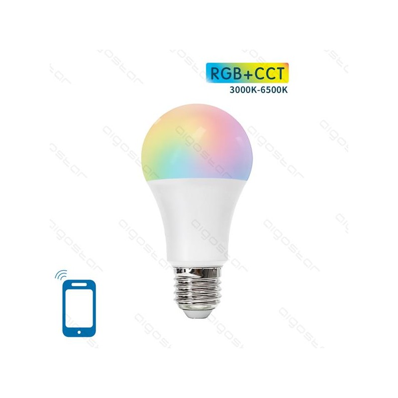 LAMPADINA AIGOSTAR SMART WIFI - LED 9W, A60, E27, RGB, CCT, COMPATIBILE CON ALEXA E GOOGLE HOME