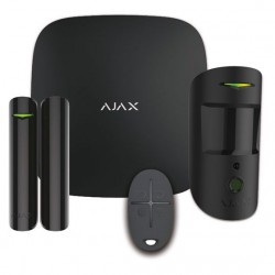 KIT DI ALLARME AJAX COMPOSTO DA CENTRALE HUB 2 (GSM + DUALSIM + ETHERNET), RIVELATORE MOTIONCAM, CONTATTO MAGNETICO PER PORTE E 