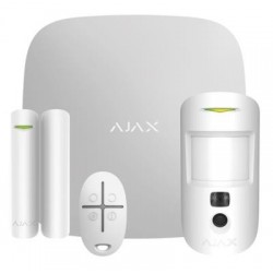 KIT DI ALLARME AJAX COMPOSTO DA CENTRALE HUB 2 PLUS (GSM + 3G + 4G/LTE + DUALSIM + ETHERNET + WIFI), RIVELATORE MOTIONCAM, CONTA