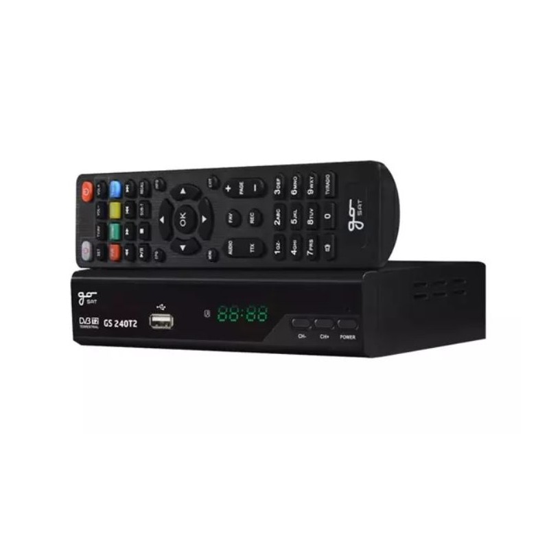 DECODER DIGITALE TERRESTRE SET-TOP BOX GOSAT GS240T2 - DVB-T2, H.265, RICEVITORE TV